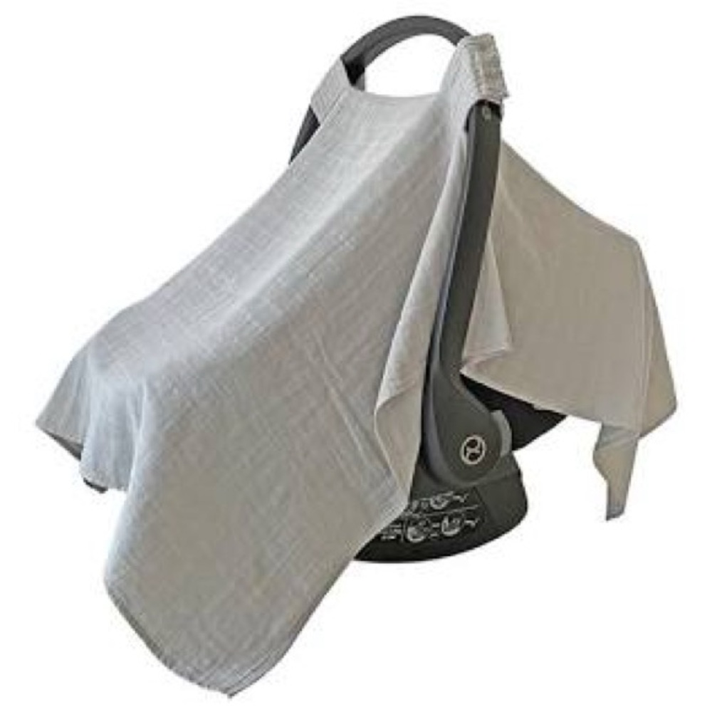 Zobo muslin style reversible Gray Baby Car Seat Cover